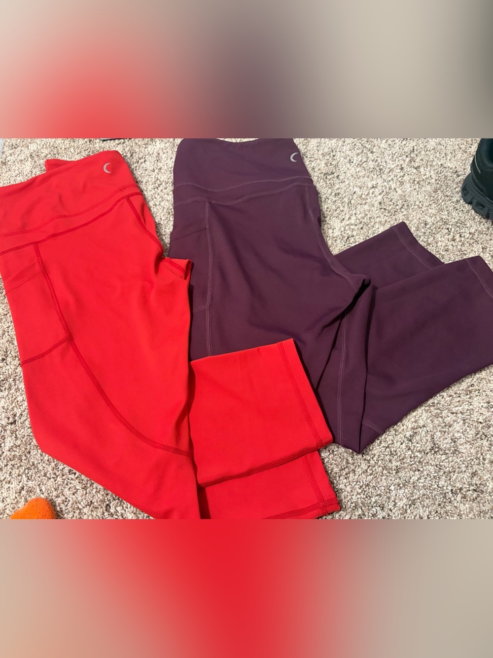 Red & Plum Zyia Active LightNtight Capri with pockets size 12